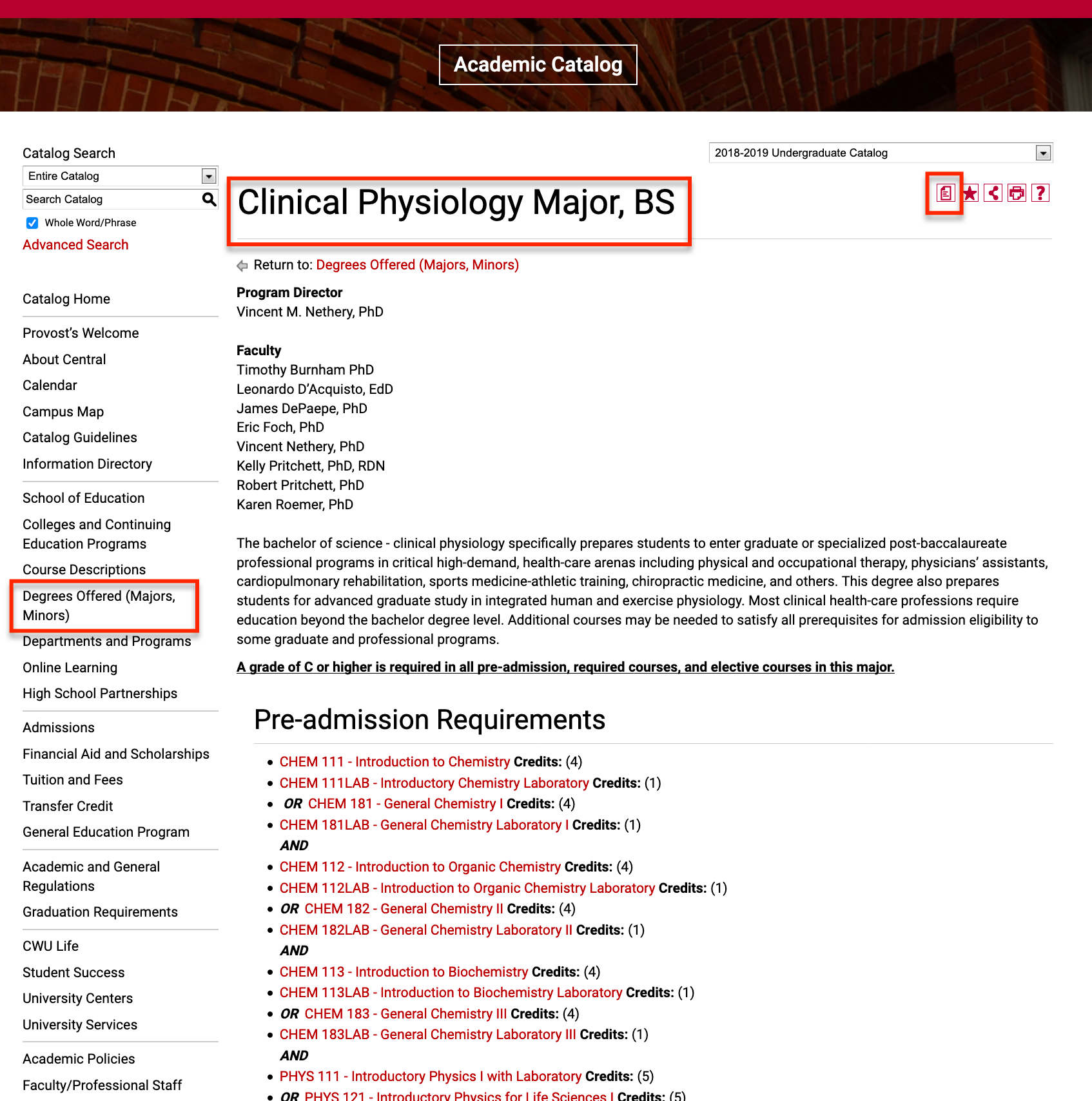 CWU Online Catalog Central Washington University Modern Campus Catalog™